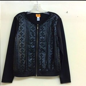 Ruby Rd Petite Black zippered jacket